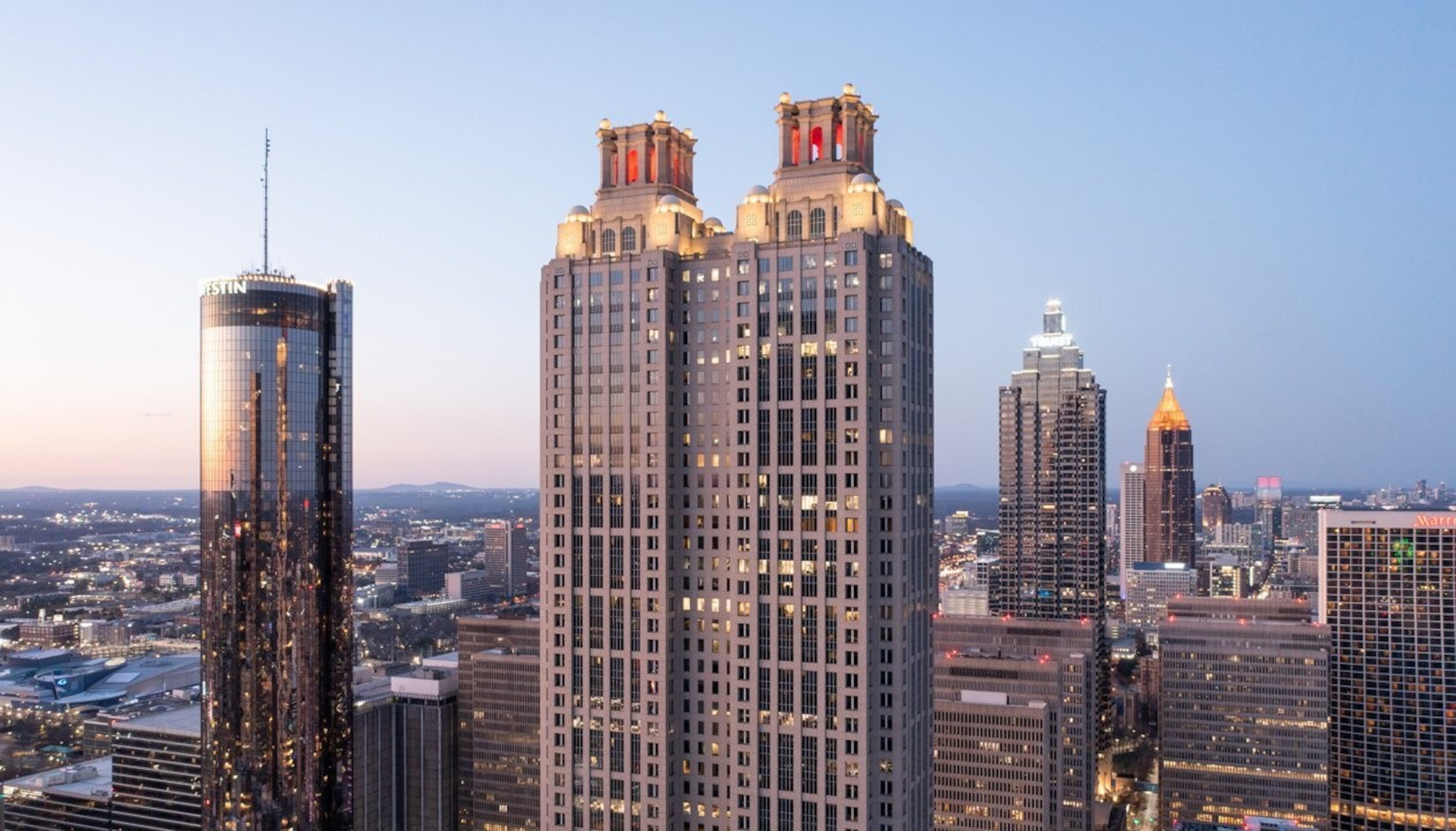 The distinctive 191 Peachtree Tower might soon have a new name for the first time in 33 years. (Courtesy Banyan Street Capital)