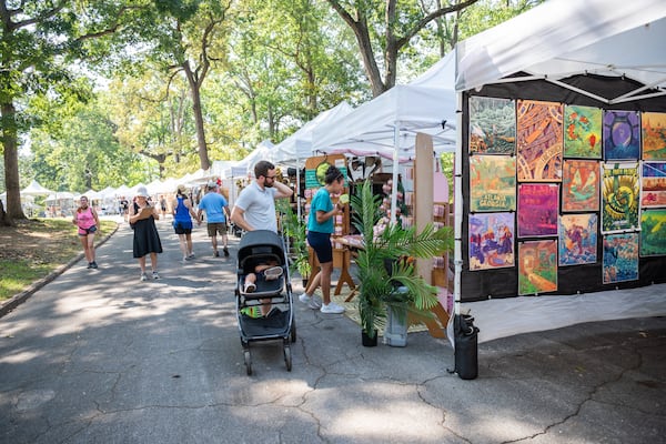 The Grant Park Summer Shade Festival is a much larger example of what the new Market in the Park will look like on the Boulevard Green in Grant Park. (Courtesy of the Grant Park Conservancy)