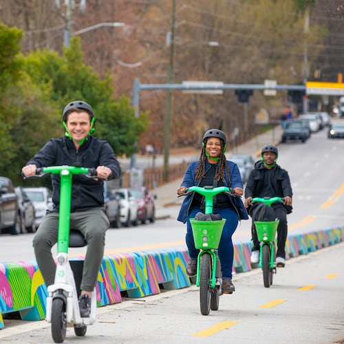 Lime said it saw a major spike in scooter and e-bike rentals in Atlanta during the World Cup, especially in the downtown area. (Daniel Bonsu/Courtesy of Lime)