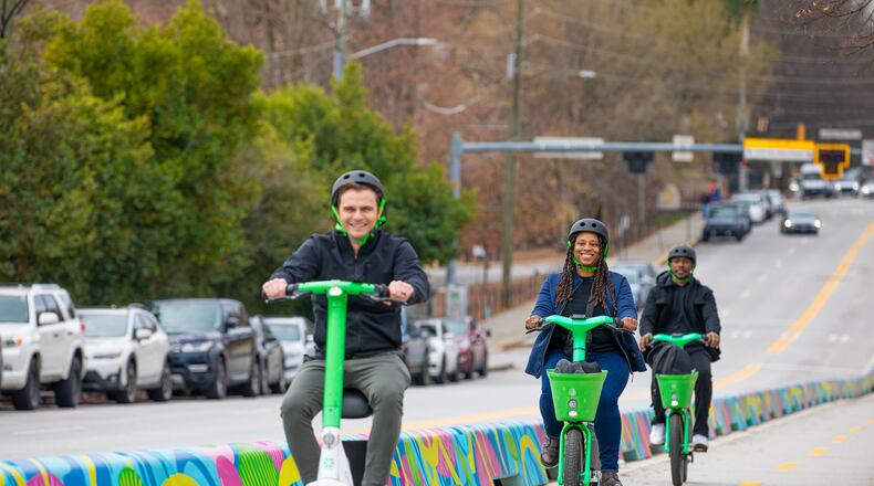 Lime said it saw a major spike in scooter and e-bike rentals in Atlanta during the World Cup, especially in the downtown area. (Daniel Bonsu/Courtesy of Lime)