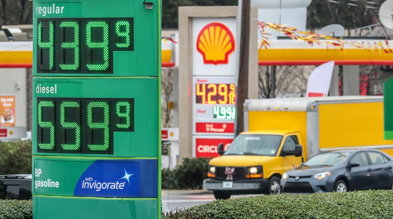 Gas prices in Georgia are expected to drop if Georgia suspends collection of the state gas tax, but not as quickly as consumers think it will. (John Spink / John.Spink@ajc.com)