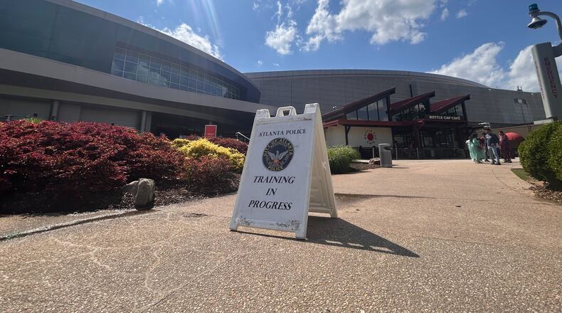 Atlanta police are conducting training Wednesday at the Georgia Aquarium.