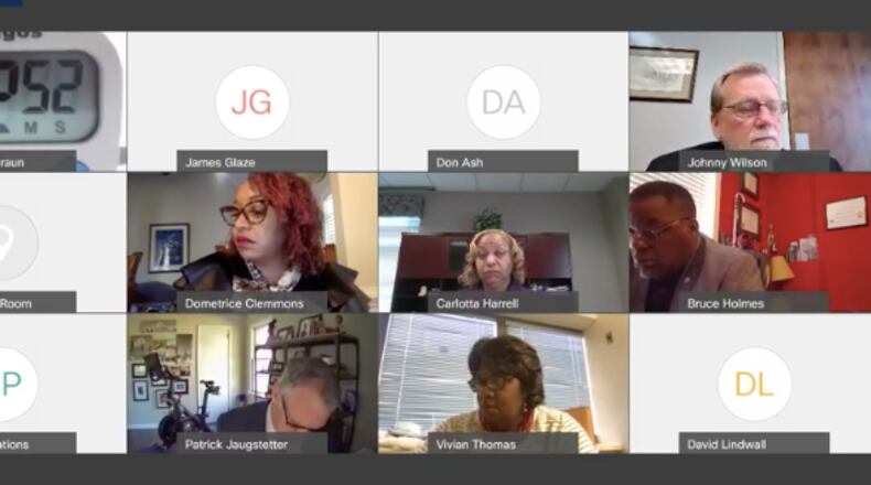 A scene from the March 9 Board of Commissioners meeting.