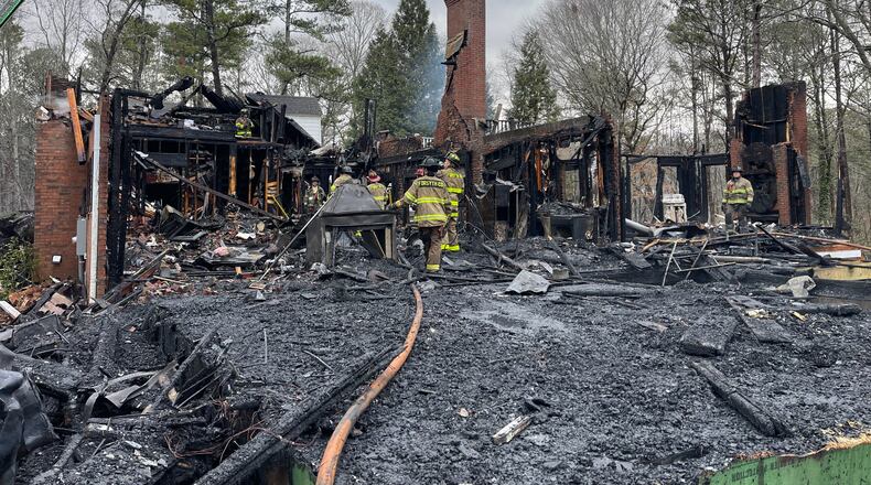 Forsyth County fire crews responded to the fire, which destroyed the home.