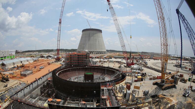 This June 13, 2014, file photo, shows construction on a new nuclear reactor at Plant Vogtle in Waynesboro, Ga. AP/John Bazemore