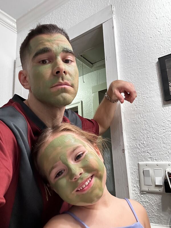 Truett Dietz with his daughter Ellery. As a single dad, he says he has to do a "balancing act," inhabiting traditionally masculine and feminine parental roles. (Courtesy of Truett Dietz)