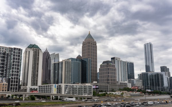 Rain clouds move into Atlanta on Wednesday, May 6, 2026. (Ben Hendren for the AJC)