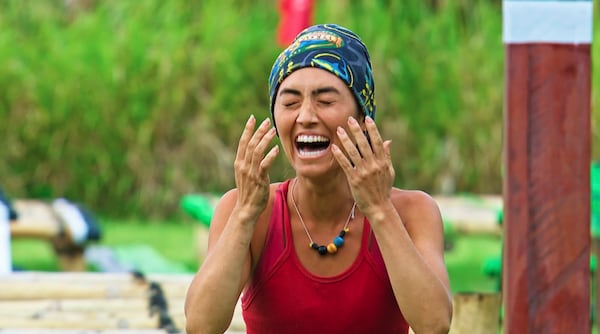 Savannah Louie wins a key challenge during the Dec. 10 episode of "Survivor." (CBS ©2025 CBS Broadcasting Inc.)