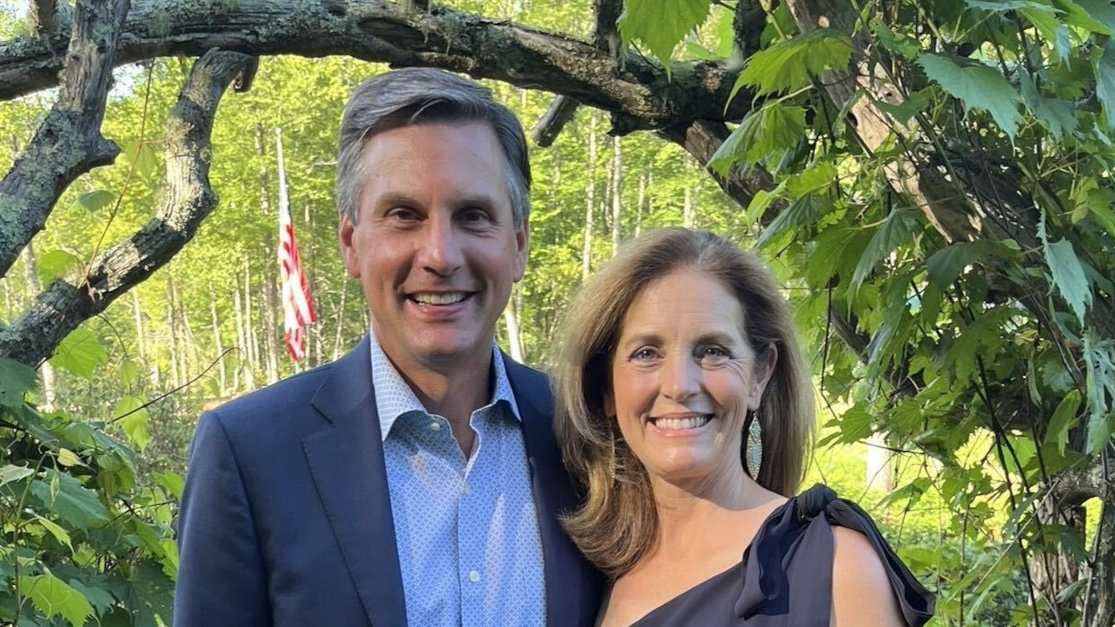 Derek Dooley, former Tennessee head football coach whose father, Vince, was a University of Georgia icon, is weighing whether to enter the Republican primary for senate. He is shown here with his wife. Allison. (Handout)
