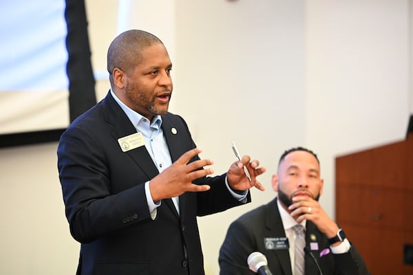 State Rep. Robert Dawson (left), D-Atlanta, first took office in January. (Daniel Varnado for the AJC)