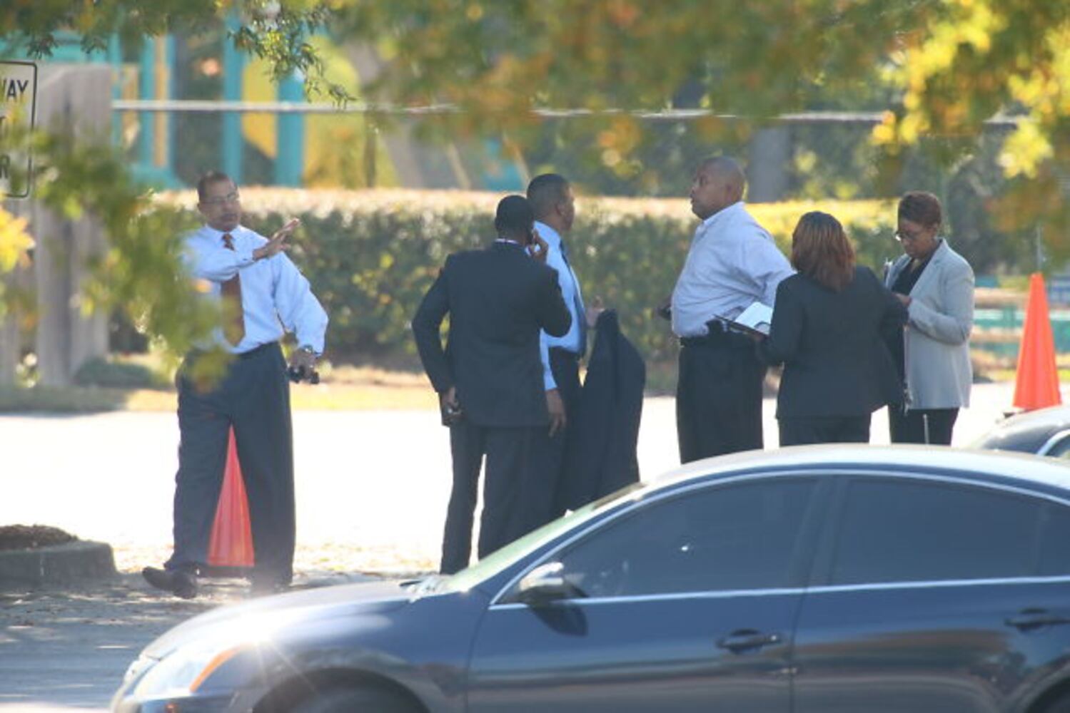 The scene at the church Wednesday morning