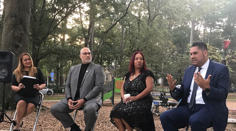 Members of the Afro-Latino community in Atlanta held a panel discussion near the end of Hispanic Heritage Month on Thursday, October 14, 2021. From left to right: Ish Gayle, Louis Negrón, Hilda Abbott and Joel Alvarado.