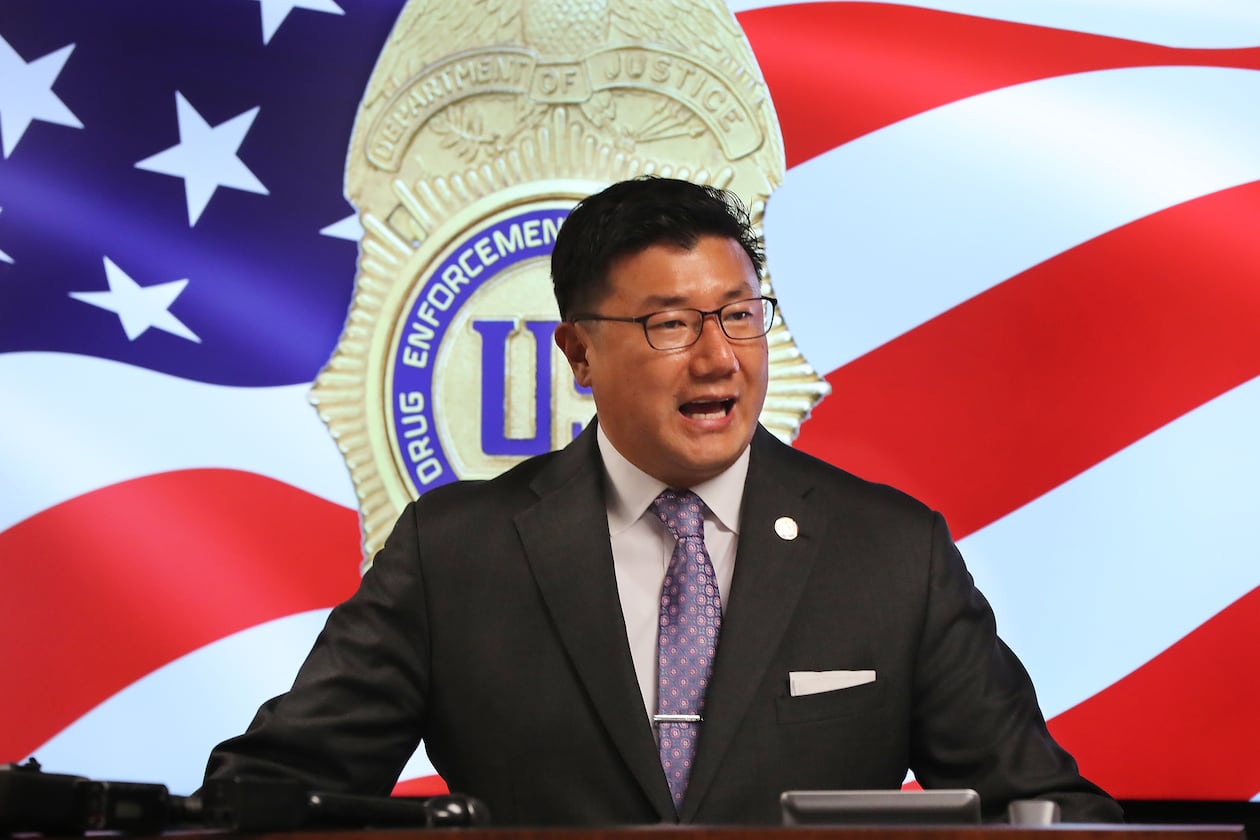 Former U.S. Attorney for the Northern District of Georgia BJay Pak — pictured speaking during a news conference in August 2020 — served in the Georgia House of Representatives from 2011-17. (Curtis Compton/AJC)
