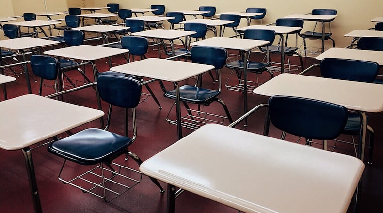 Stock photo of a classroom.