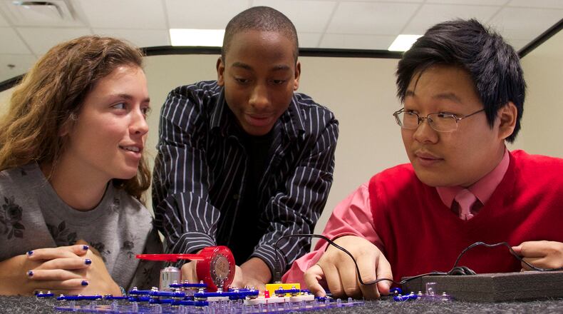 Students learn the engineering design process as part of the Project Lead the Way STEM initiative.