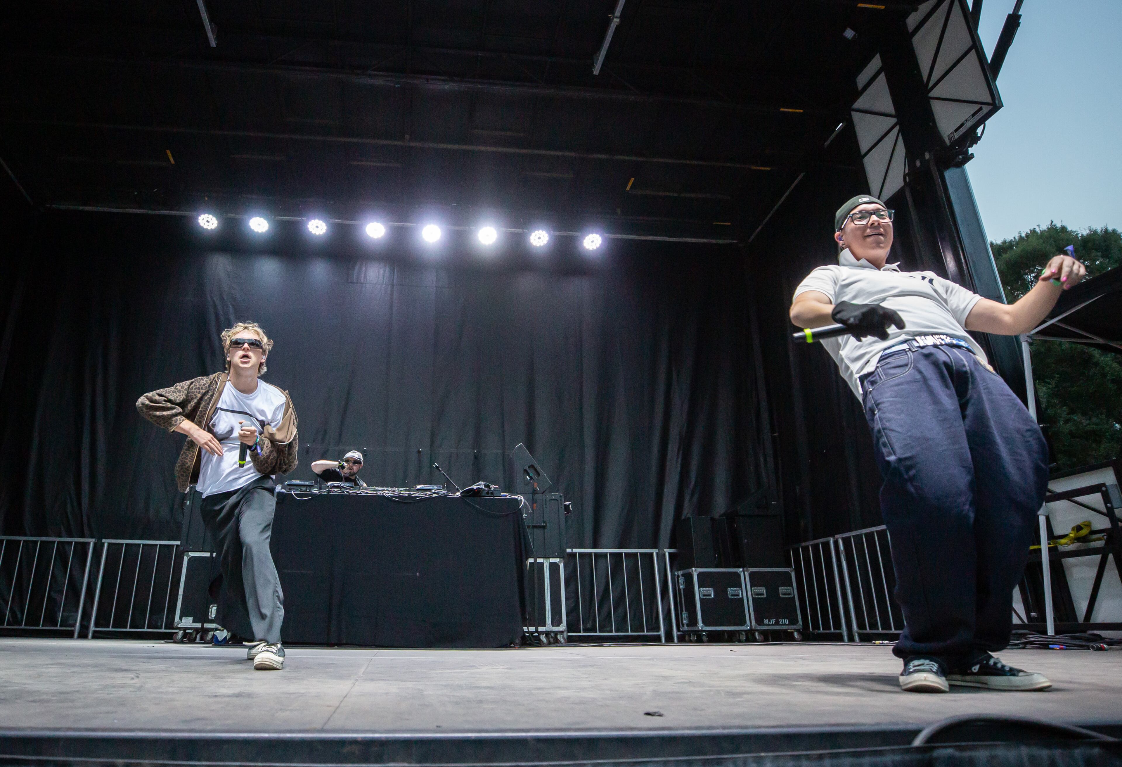 Joey Valence & Brae brought the party to the Criminal Records stage during the first day of Shaky Knees on Friday, Sept. 19, 2025, in Piedmont Park in Atlanta. (Ryan Fleisher for the AJC)