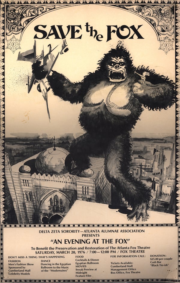 A "Save the Fox" benefit poster from 1976. (Courtesy of Fox Theatre Archives) 