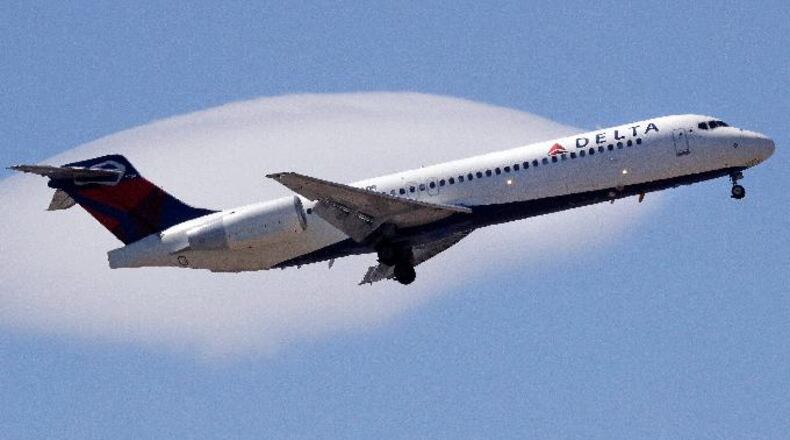 This May 24, 2018, file photo shows a Delta Air Lines passenger jet plane, a Boeing 717-200 model.