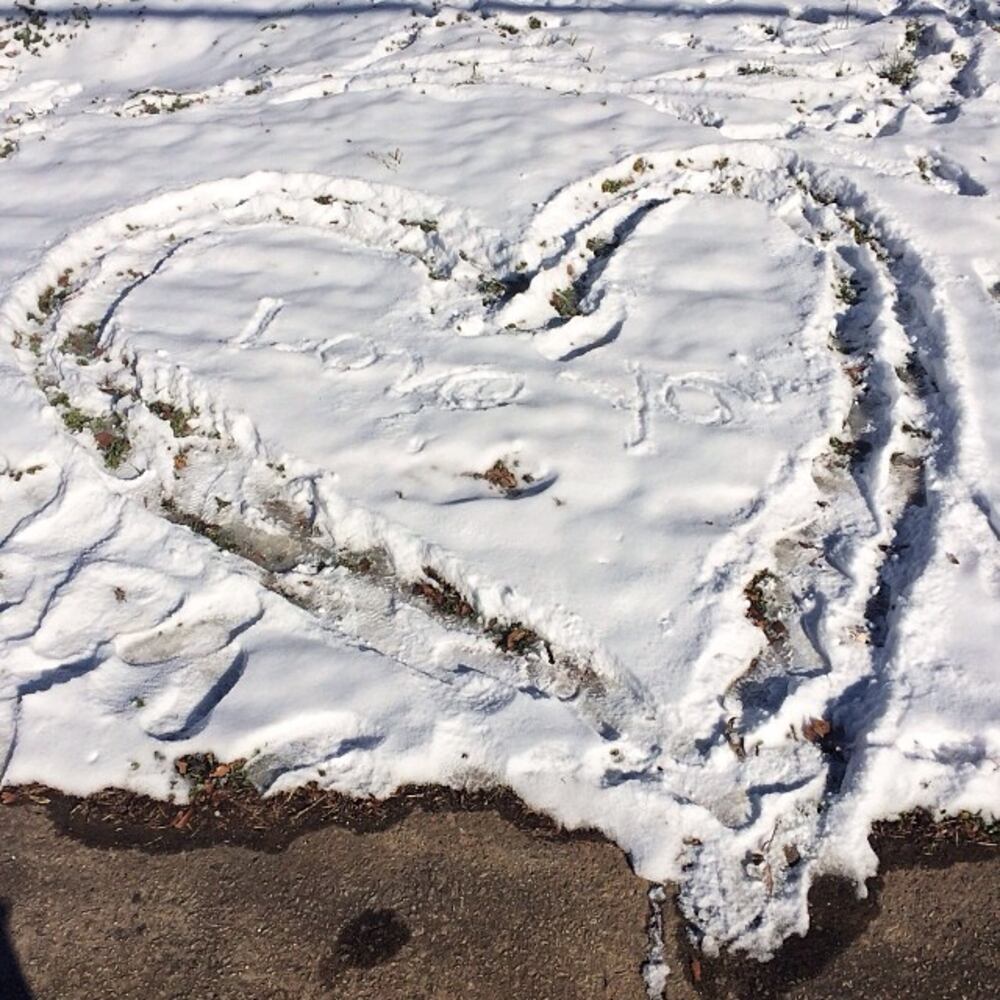 Sweet sentiments along MLK. #runography #atlsnow #atlweather #snowjam2014 -- @ajcbgray