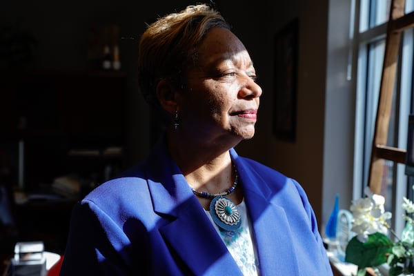 Henry County Commission Chair Carlotta Harrell poses for a photo in her office at the Henry County Administration Building on Thursday, Dec. 14, 2023. (Natrice Miller/AJC)