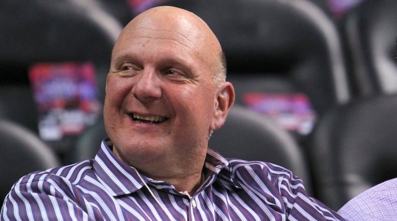 Los Angeles Clippers owner Steve Ballmer, the former Microsoft CEO, before a game against the Miami Heat on November 20, 2014, at AmericanAirlines Arena in Miami. (David Santiago/El Nuevo Herald/TNS)