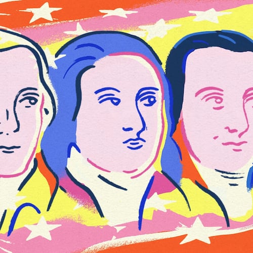 Button Gwinnett, Lyman Hall and George Walton were the three representatives from Georgia to sign the Declaration of Independence. (Illustration: Marcie LaCerte for the AJC)