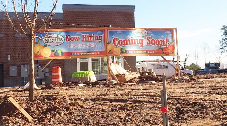 Sprouts Farmers Market is building a new location on Scott Boulevard near Decatur in DeKalb County. Progress is shown Thursday.