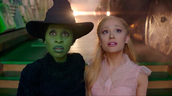 “Wicked,” a popular holiday choice starring Cynthia Erivo, left, and Ariana Grande, right, had one of the biggest opening weekends of the year.