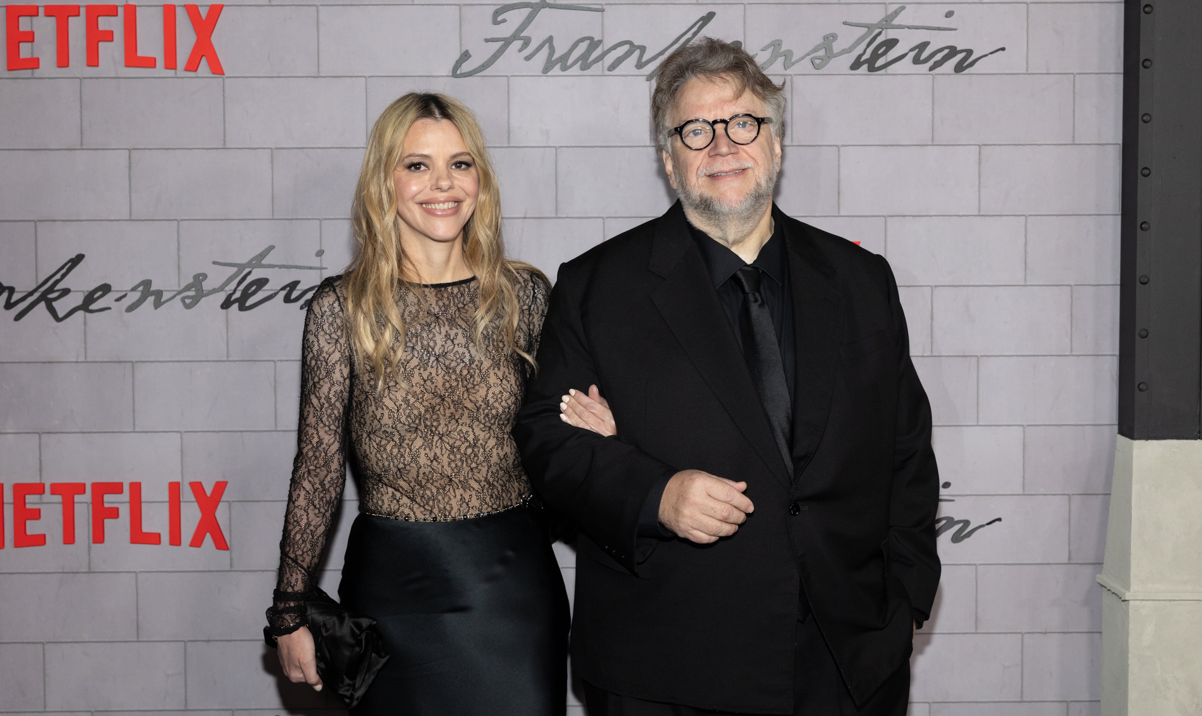 Kim Morgan (left) and director Guillermo del Toro attend a special screening of Netflix's "Frankenstein" at the Plaza Hotel on Oct. 20, 2025. (CJ Rivera/Invision/AP)