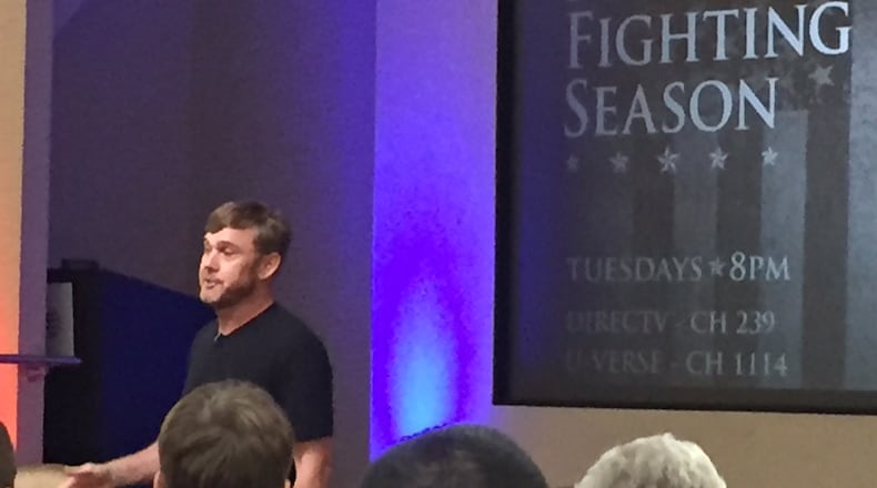 Ricky Shroder speaks to AT&T employees about his new docuseries "My Fighting Season" at AT&T Mobility headquarters in Buckhead August 4, 2016. CREDIT: Rodney Ho
