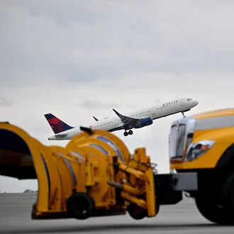Crews prepare for this weekend’s winter weather event at Hartsfield-Jackson Atlanta International Airport’s South Deicing Facility on Friday, Jan. 23, 2026. As a winter storm barrels across the U.S., airport officials say they’re prepared to keep operations up and running. (Hyosub Shin/AJC)
