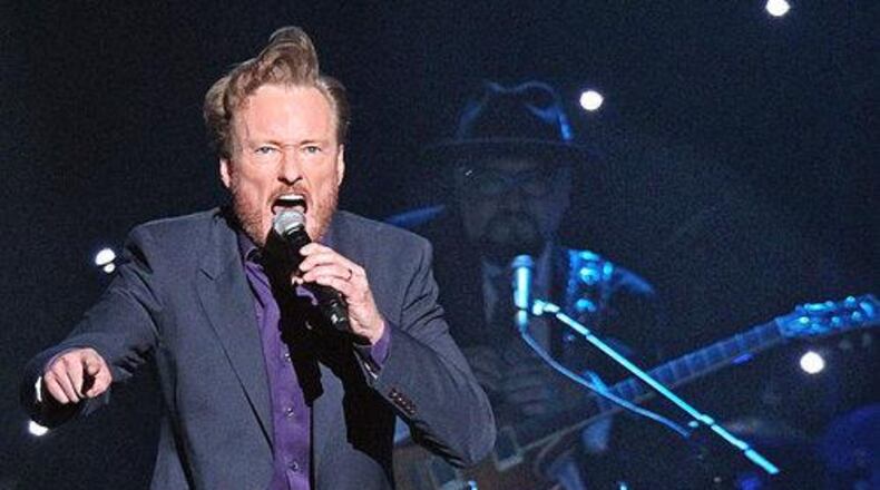 Conan O'Brien in June 2010 doing a live show at the Fox Theatre in Atlanta.