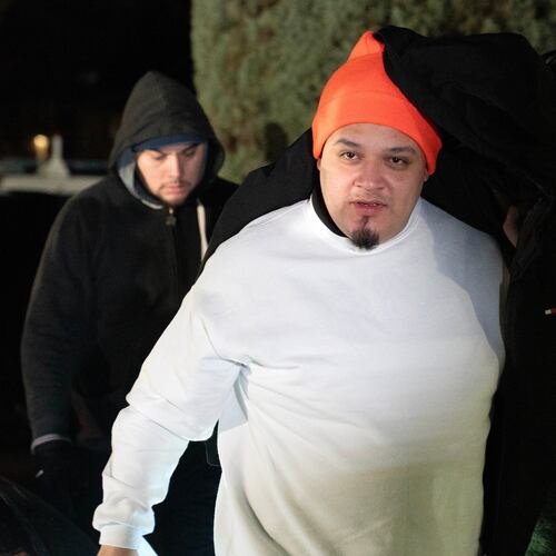 Kilmar Abrego García arrives to his home in Beltsville, Md., Thursday, Dec. 11, 2025, after being released from ICE custody. (AP Photo/Jose Luis Magana)
