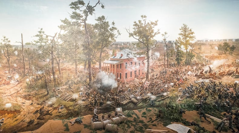 The Battle of Atlanta was fought July 22, 1864, in the city's outskirts that would later become today's Inman Park, East Atlanta and Edgewood neighborhoods. The fighting near the Troup Hurt House was captured in the monumental Cyclorama painting, now on display at the Atlanta History Center. (Alyssa Pointer / AJC file)