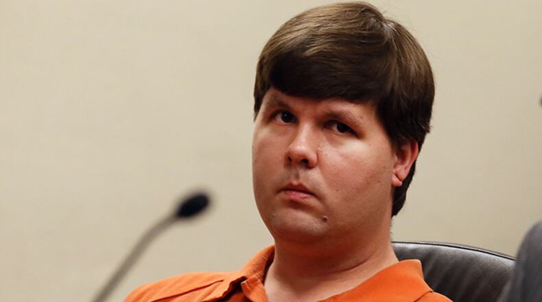 Justin Ross Harris appears in Cobb County Magistrate Court Thursday, July 3, 2014, before Chief Magistrate Court Judge Frank R. Cox, during a probable cause hearing in Marietta, Georgia. Harris is facing charges of second-degree cruelty to a child and felony murder in the death of his 22 month-old son Cooper on June 18, 2014. Harris has plead not guilty to the charges. (Kelly J. Huff/Marietta Daily Journal-POOL)