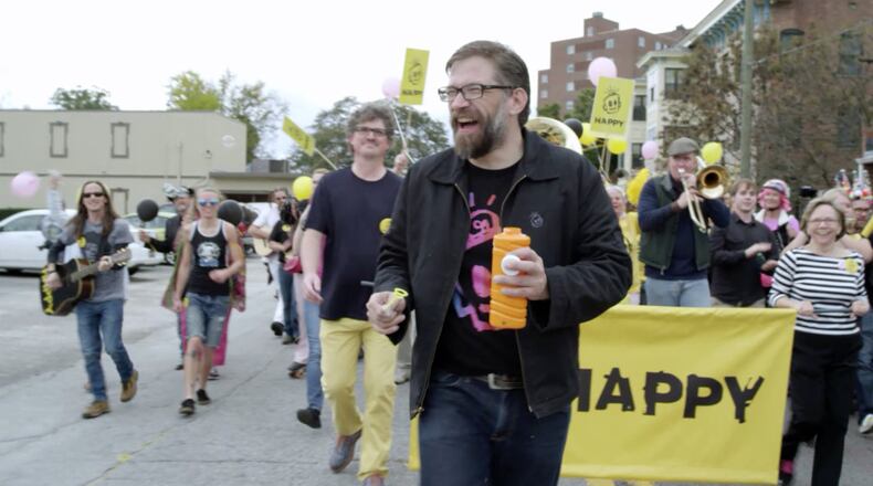 Augusta-based artist Leonard “Porkchop” Zimmerman loves a parade in the documentary profile “Happy: A Small Film With a Big Smile,” screening at the Out on Film Festival at 7 p.m. Sept. 28 at Landmark Midtown Art Cinema. CONTRIBUTED BY OUT ON FILM