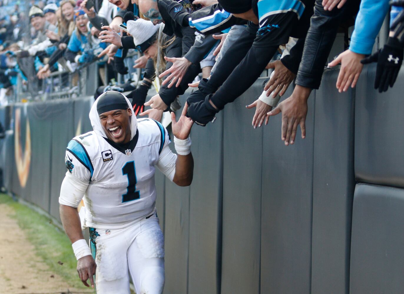 Cam Newton celebrates: Jan. 17, 2016