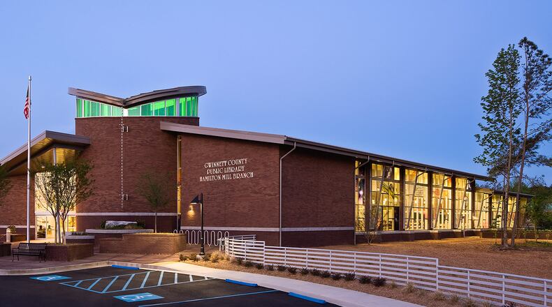 The Hamilton Mill branch of the Gwinnett County Public Library has been named one of Georgia's most beautiful libraries.