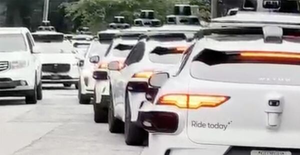 In its report about a wave of Waymos in a northwest Atlanta neighborhood, Channel 2 Action News shared video of the vehicles that residents say are causing concern. (Courtesy of Channel 2 Action News)