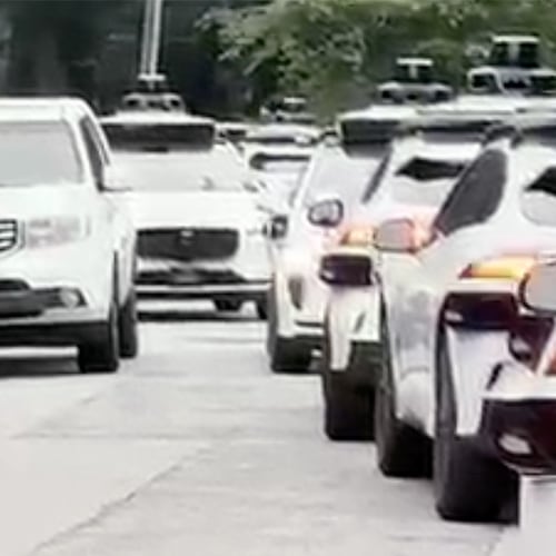 In its report about a wave of Waymos in a northwest Atlanta neighborhood, Channel 2 Action News shared video of the vehicles that residents say are causing concern. (Courtesy of Channel 2 Action News)