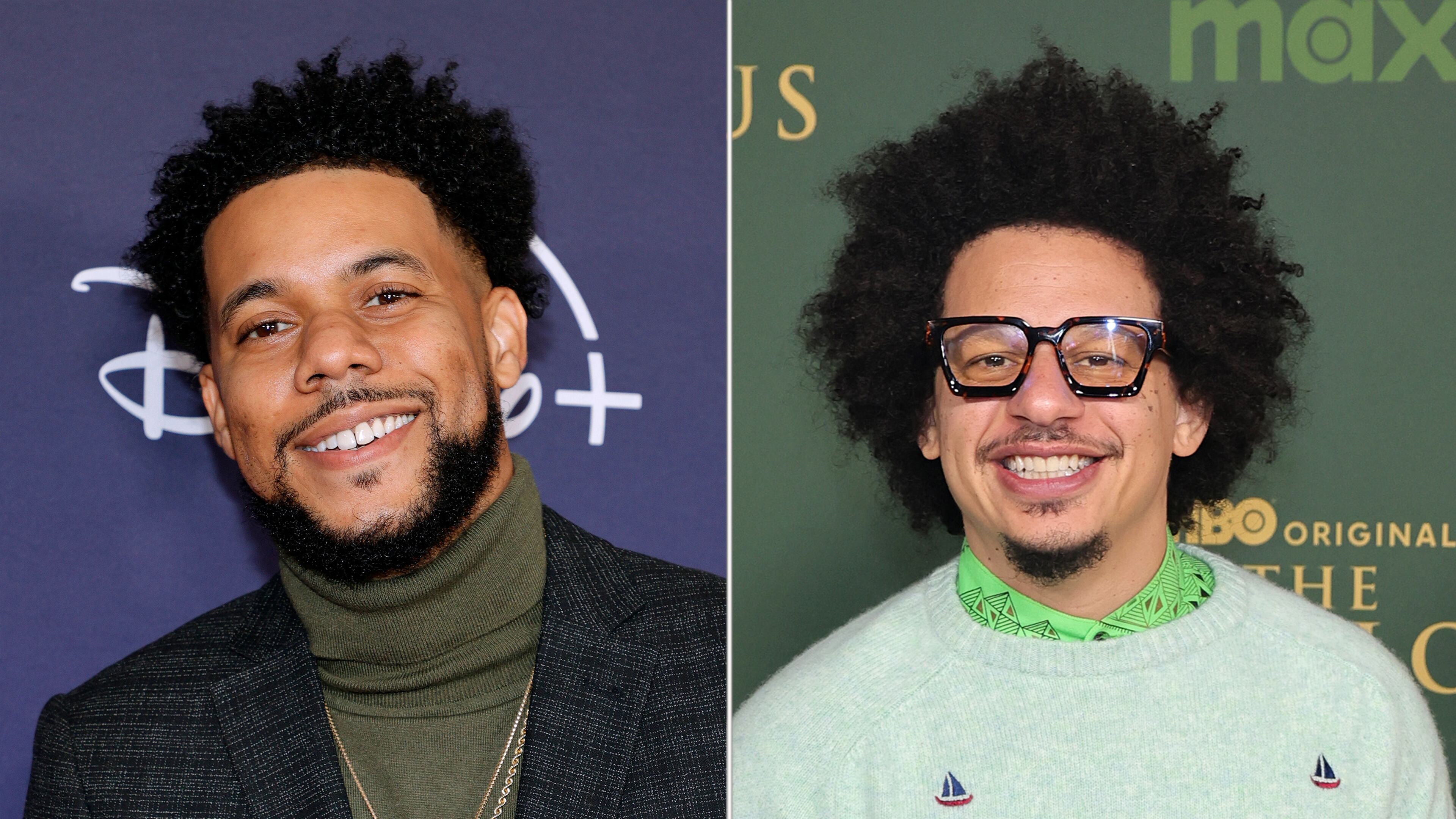 Entertainers Clayton English, left, and Eric André can sue Clayton County after being searched inside jet bridges at Atlanta's airport by county police officers, a federal appeals court ruled Friday. (Courtesy of Getty Images)