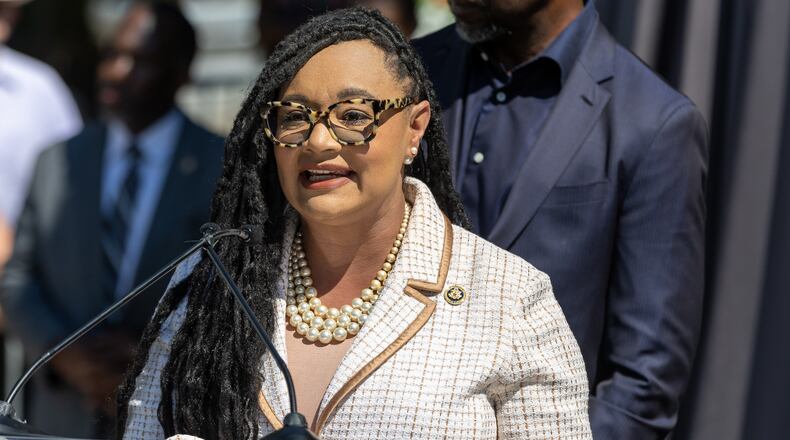 U.S. Rep. Nikema Williams, an Atlanta Democrat, is facing calls to step down as chair of the Democratic Party of Georgia.