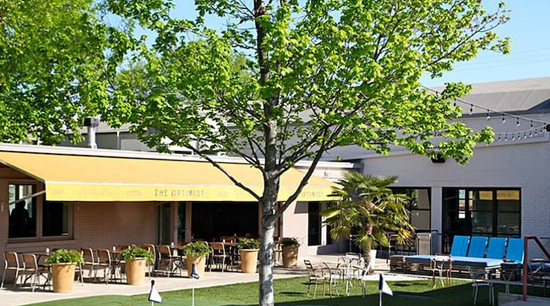 The Optimist's putting green is a fun twist on traditional patio and bar gaming.