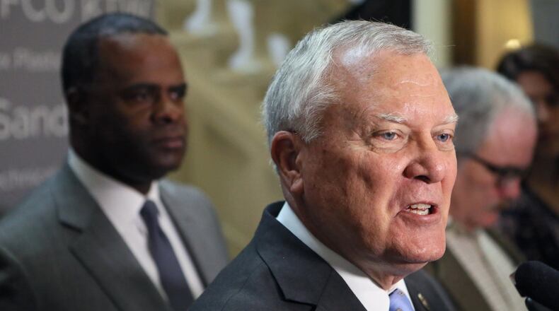 Atlanta Mayor Kasim Reed and Gov. Nathan Deal say they disagree on more things than they agree upon, but they have worked closely together as their terms overlapped. Democrat Reed often served as Republican Deal’s conduit to the Obama administration, while the governor helped the mayor on matters that went before the GOP-controlled state Legislature. BOB ANDRES /BANDRES@AJC.COM