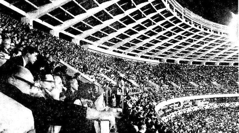 The first game at Atlanta Stadium was held in April 1966.