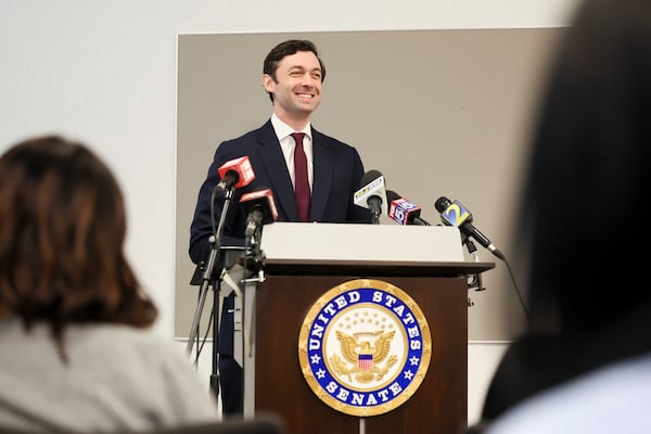 U.S. Sen. Jon Ossoff spoke at an event in Atlanta last month.