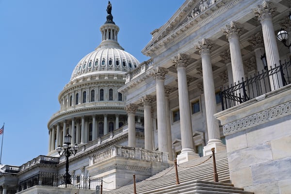 The Capitol is seen is seen as Senate Republicans work to pass President Donald Trump's bill of tax breaks and spending cuts by his July Fourth deadline, in Washington, Sunday, June 29, 2025. (AP Photo/J. Scott Applewhite)