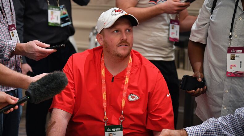 Britt Reid, the outside linebackers coach for the Kansas City Chiefs, told police officers he had “two or three drinks” before he was involved in an automobile crash Thursday night that left a child with life-threatening injuries, according to a search warrant filed in Jackson County, Missouri, circuit court. (Mark Brown/TNS)