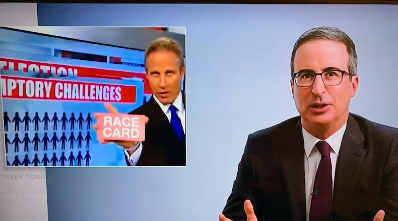 John Oliver discussing jury selection on his "Last Week Tonight" HBO show August 16, 2020.