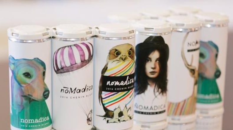 This can of crisp chenin blanc from LA-based wine brand Nomadica was our winner. Label art by Kareena Zerefos. Photo courtesy of Nomadica.